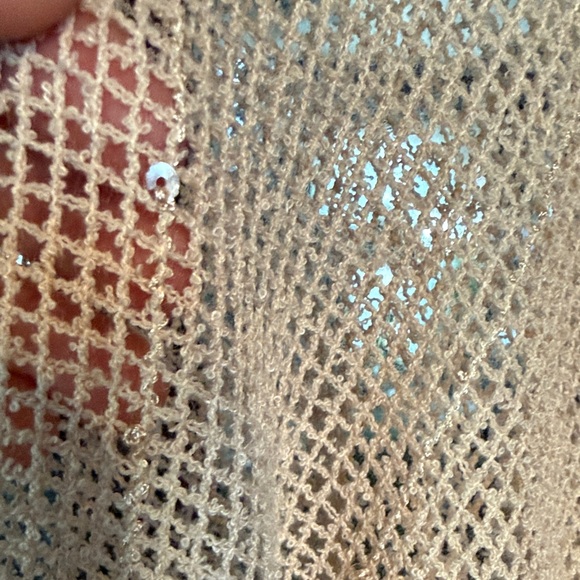 Noelle Beige Open-Knit‎ Cardigan with Wooden Buttons - Picture 4 of 5